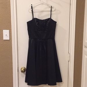Black silk above the knee dress